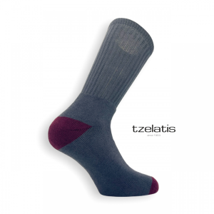 ΑΘΛΗΤΙΚΗ ΚΑΛΤΣΑ "TZELATIS"  ΠΕΤΣΕΤΕ ΓΚΡΙ-ΜΠΟΡΝΤΟ κωδ. 1500